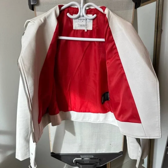 New! Noize Faux Leather Moto Jacket – White – Women’s Size S - Picture 9 of 10